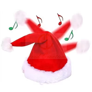 Chapeaux de Noël Nouveau chant et danse Père Noël peluche drôle balançoire en mouvement - Product Image 1