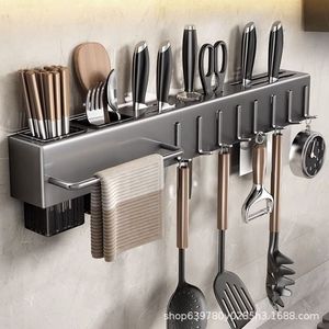 Étagère <span class=keywords><strong>de</strong></span> rangement <span class=keywords><strong>de</strong></span> <span class=keywords><strong>cuisine</strong></span> murale multifonctionnelle en acier au carbone, sans perçage, durable, moderne, épaissie, pour <span class=keywords><strong>ustensiles</strong></span> - Product Image 5