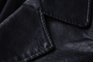 FLN 2025 Giacca Formale Invernale da <span class=keywords><strong>Uomo</strong></span>, Nuova Collezione, <span class=keywords><strong>Blazer</strong></span> in <span class=keywords><strong>Pelle</strong></span> PU Nera di Alta Qualità per Entrambe le Stagioni - Product Image 5