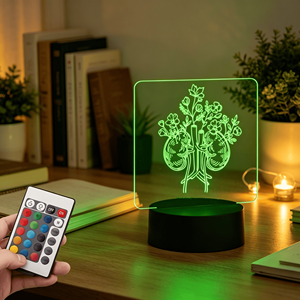 Lampe de bureau LED 3D en acrylique au design créatif, avec image 3D d'organes humains (cerveau, poumons), veilleuse - Product Image 2