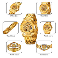 Montre automatique pour homme SKMEI 9310, cadran creux en forme de dragon, bracelet en acier inoxydable, étanche 30 m, montre mécanique de luxe