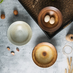Bol en céramique rustique rétro Yilongxuan, style japonais luxueux, pour soupe, riz et nouilles, pour la salle à manger. - Product Image 1
