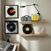 Cadre de présentation mural pour disques vinyles en bois noir, boîte à ombre pour albums LP, cadre de collection, décoration de studio musical