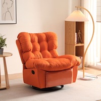 Fauteuil pivotant moderne de luxe en cuir PU avec siège confortable et structure métallique pour hôtel, salon et chambre à coucher
