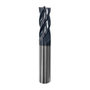 Fraise à dégrossir Bibo Hrc56 à 4 dents, revêtement nano noir, manche droit, pour acier - Product Image 1