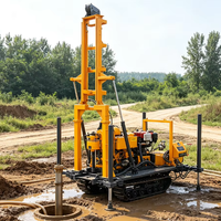 Direct usine Hengwang HW-160L 160m Foreuse hydraulique pour puits d'eau, avec pompe à boue, sur chenilles, diesel, pour carottage de carottage
