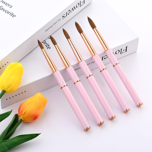 Mango de Metal profesional Kolinsky <span class=keywords><strong>2022</strong></span>, pinceles acrílicos puros, pelo grueso prensado, color rosa, 100% - Product Image 4