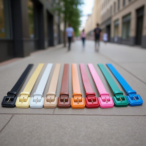 Cinturón de Cuero PU con Hebilla Cuadrada de 4 cm, Cinturón Casual de Moda para Hombre y Mujer - Product Image 3