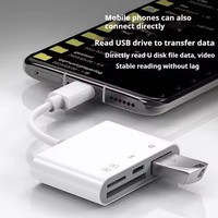Venta al por mayor USB C Hub conector 3 en 1 lector de tarjetas de memoria 3 ranuras SD TF PD OTG adaptador para iPhone iPad Trail juego dispositivos Android