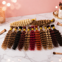 Cheveux indiens bruts en gros, ondulés, pour tresses bohèmes, couleur personnalisée, cheveux vietnamiens bruts, ondulations profondes, mèches de cheveux humains
