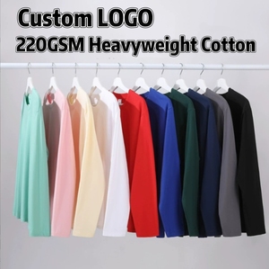 Camiseta de Manga Larga para Hombre, Estilo Casual, 100% Algodón, Corte Regular, Logotipo en la Espalda, Secado Rápido, 220g, para Otoño, OEM/DEM - Product Image 1