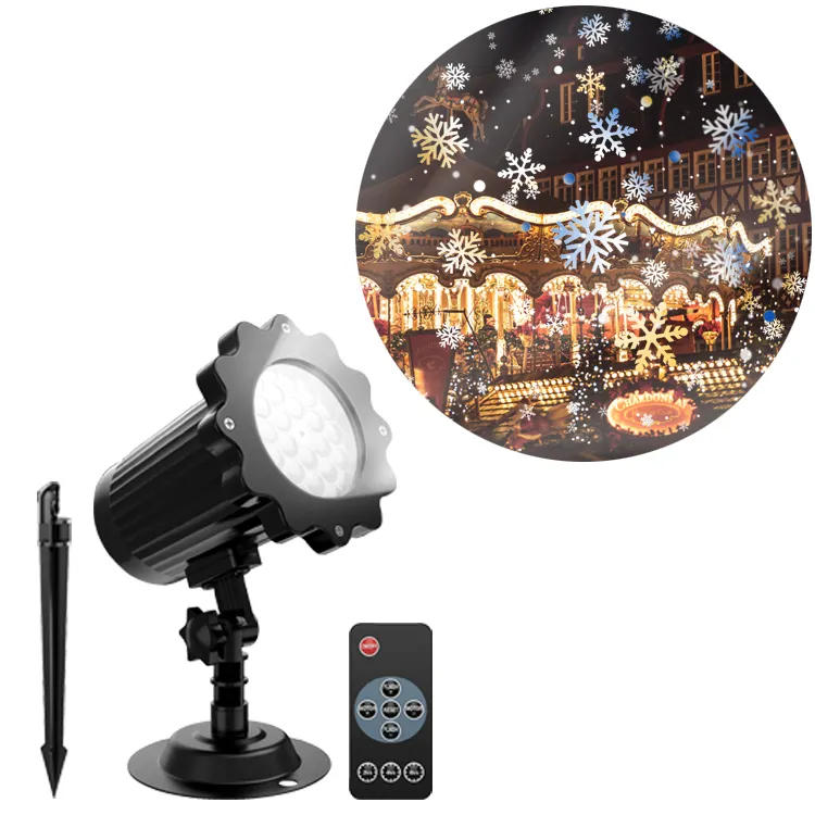 Christmas Projector Lights Remote Control Holiday Decoration Ip65 Outdoor Waterproof Projection Snowflakes Lamp Snow Light