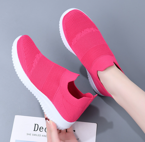X Weiche Baumwollstoff-Komfortschuhe für Damen, lässige, atmungsaktive Slip-On-Schuhe - Product Image 1