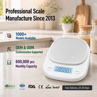 Balance de cuisine numérique, mini balance alimentaire, précision 0,5 g, plateforme en acier inoxydable, écran LCD, balance de pesage pour la pâtisserie et la cuisine