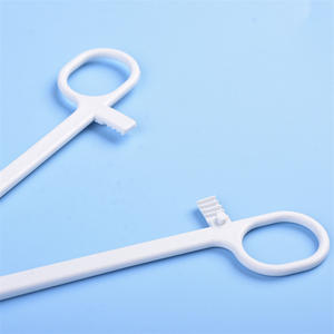 Pinzas Médicas Estériles de Plástico Suyang de 25 cm, Instrumento Desechable para Muestreo con Certificación CE, Color Blanco - Product Image 2