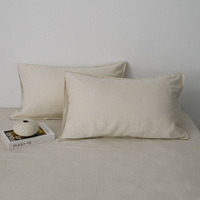 Taies d'oreiller en lin de style pastoral léger de luxe personnalisé en gros 48x74cm taies d'oreiller d'été français lavées respectueuses de la peau