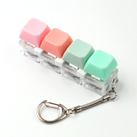Plastic Keyboard Fidget Keychain 4-in-1 with Light UV Printing Cartoon Design and Logo