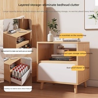 Table de chevet minimaliste moderne, table d'appoint de chambre à coucher avec tiroir, petit organisateur de rangement pour la maison