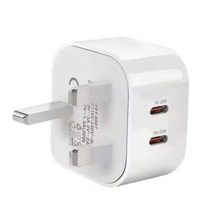 40W UK <b>Plug</b> PD Charger Dual Type-C Phone Charger 20W <b>USB</b> C Wall Charger for Mobile Phone - Product Image 4