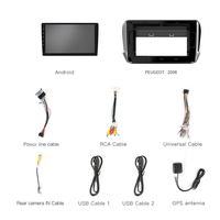 Autoradio Android 2 + 16G avec écran tactile de 9 pouces, navigation GPS, positionnement sur tableau de bord TV/USB, pour Peugeot 2008
