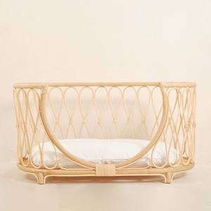 Cesta de ratán para mascotas perros y gatos cama casa - Product Image 3