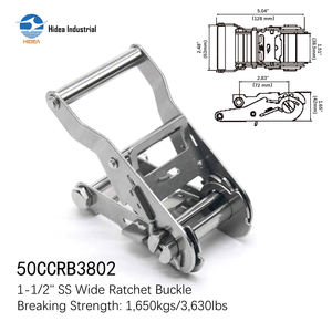 Hebillas de trinquete Hidea de 1-1/2 pulgadas con mango largo y ancho, de acero inoxidable, de alta resistencia, para correas de amarre de transporte, al mejor <span class=keywords><strong>precio</strong></span> - Product Image 4