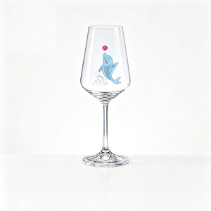 Bohemia Crystal Wine Glasses 301-400ml Dolphin Design Party Use - Product Image 4