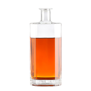 Botellas de vidrio molido <span class=keywords><strong>azul</strong></span> transparente de cuello largo de 500ml, 750ml, 700ml, personalizadas, planas para agua, <span class=keywords><strong>Tequila</strong></span>, sellado de corcho - Product Image 3