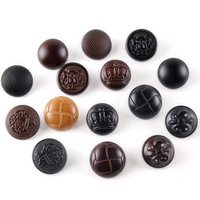 Boutons en résine imitation cuir vintage pour hommes et femmes, manteau en laine, costume, veste, accessoires