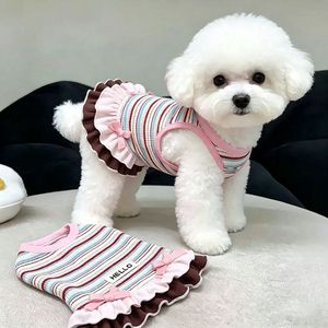 Vestido a Rayas para Mascotas, Ropa Delgada para las Cuatro Estaciones, Traje Antidesprendimiento de Pelo para Gatitos, Teddy, Bichón, <span class=keywords><strong>Yorkshire</strong></span> - Product Image 4