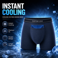 Caleçon Boxer Homme OEM Rafraîchissant Quotidien avec 2 Compresses de Gel Amovibles et Poche Avant pour Sauna et Récupération Post-Opératoire