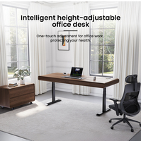 Bureau debout électrique robuste à double moteur, 3 niveaux, cadre noir E1 MFC 25 mm RAL9005 avec contrôleur numérique