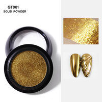 Fournitures pour nail art : Poudre acrylique, pigment chromé, paillettes effet verre, poudre scintillante effet aurore sirène, 18 couleurs, poudre miroir magique solide