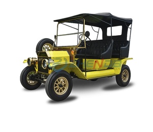 Removable Roof Double Row Electric Classic Car Popular Yellow Electric Sightseeing Car Classic Retro Car for Sale - Product Image 1
