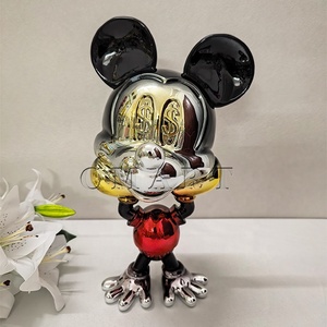 Statua di <span class=keywords><strong>Topolino</strong></span> in Resina Cromata per Arredamento Casa, Scultura di <span class=keywords><strong>Topolino</strong></span> con Dollaro, Minnie Cartoon Dipinta a Mano per Amanti dell'Arte - Product Image 2
