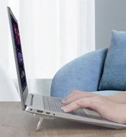2 supports d'ordinateur portables miniatures en alliage de zinc, 2 angles réglables, pliables, invisibles, pour Macbook, pour utilisation sur bureau