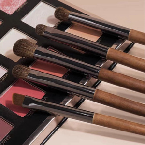 5-Piece Horsehair Makeup Brush Set Wooden Handle Natural Hair <b>Eye</b> <b>Shadow</b> Brushes - Product Image 1