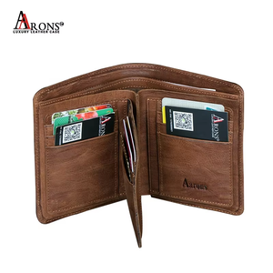 Porte-cartes de crédit fin en cuir véritable pour homme Aarons, étanche, style anglais, avec décoration en plumes, modèle AAI0017 - Product Image 2