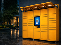 Casillero Inteligente para Paquetes al Aire Libre 2026 con Techo Impermeable y CCTV, Caja de Entrega con Código QR IP65 para Apartamentos y Comunidades