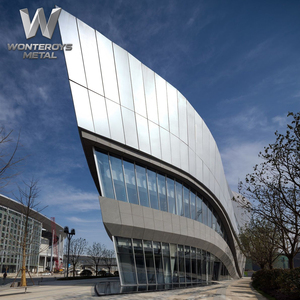Système de façade mur-rideau en aluminium composite de 4 mm et 3 mm, panneau en aluminium laminé, style design moderne pour projets - Product Image 2