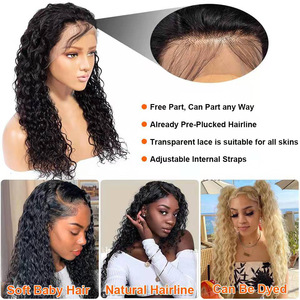 Perruques Courtes Bouclées en Gros, Perruque à Franges Ondulées pour Femmes Noires, Perruques Bob Brésiliennes Naturelles en Cheveux Humains avec Dentelle Frontale - Product Image 2
