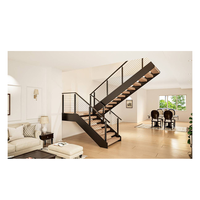 Escalier à double poutre avec cadre en profilé C galvanisé, marches en grille de fibre de verre, revêtement anti-UV, escalier d'accès sur toiture