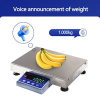 Báscula Industrial de Mesa SOHE BT-B con Anuncio de Voz LED, Aluminio, OEM/ODM, Capacidad de 0kg-30kg, para Áreas Húmedas, Cocinas, Alimentos