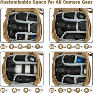 Free Sample Luxury Portable Camera Backpack DSLR/SLR/Mirrorless Tactical Camera <b>Bag</b> Case with Laptop <b>Compartment</b> Compatible - Product Image 2