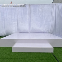 Scène de mariage portable en acrylique blanche de 1,22 x 1,22 m, à montage rapide, pour salle de banquet, location