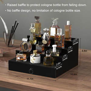 Estante Elevado <span class=keywords><strong>de</strong></span> 4 Niveles para Exhibición <span class=keywords><strong>de</strong></span> Perfumes con Cajón <span class=keywords><strong>de</strong></span> Almacenamiento, Organizador <span class=keywords><strong>de</strong></span> Perfumes y Exhibidores, Excelente Regalo para Hombre - Product Image 2