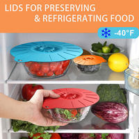 Lot de 5 couvercles réutilisables en silicone de qualité alimentaire, résistants à la chaleur, anti-éclaboussures pour micro-ondes, pour bols, tasses, assiettes, casseroles et poêles