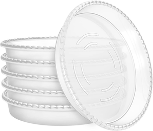 Sottovaso Rotondo in Plastica PP Trasparente Ecologico e Vassoio Raccogligocce Tutte le Misure per Vasi da Fiori Interni/Esterni Uso Domestico e Giardino - Product Image 1