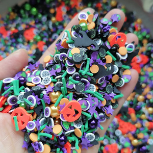 1kg chất nhờn sprinkles Halloween Dơi Tím Vạc bí ngô mắt bóng đen mèo Acrylic Hạt trộn Polymer đất sét sprinkles lát - Product Image 4