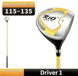 Clubs de <span class=keywords><strong>golf</strong></span> jaunes pour enfants, driver à lancement élevé, contrôle facile, clubs de <span class=keywords><strong>golf</strong></span> stables avec tête en graphite pour l'entraînement et les sports de plein air - Product Image 3